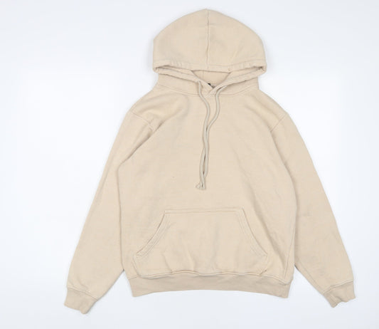 PRETTYLITTLETHING Womens Beige Cotton Pullover Hoodie Size S Pullover