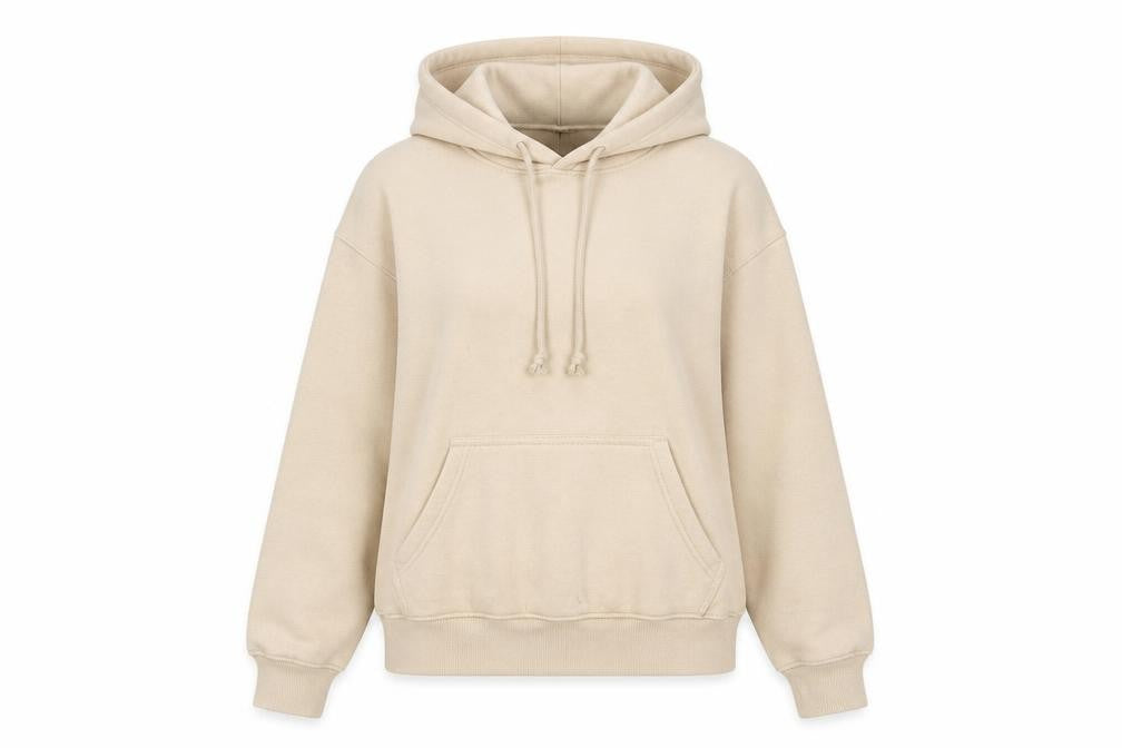 PRETTYLITTLETHING Womens Beige Cotton Pullover Hoodie Size S Pullover