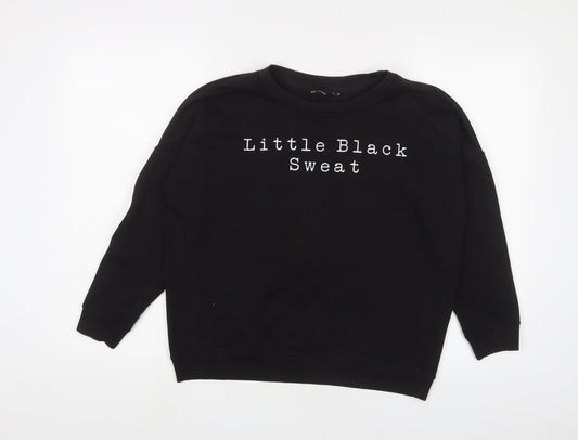 New Look Womens Black Cotton Pullover Sweatshirt Size S Pullover - Little black sweat