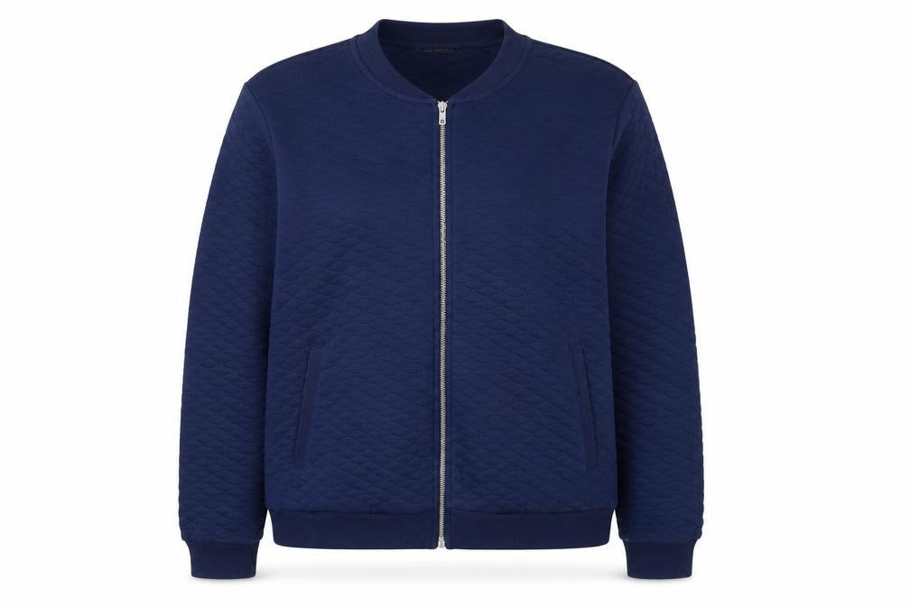 Marks and Spencer Womens Blue Quilted Jacket Size 20 Zip