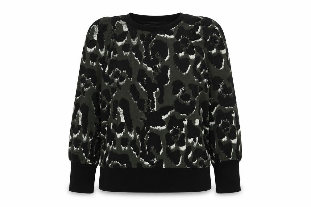 River Island Womens Green Camouflage Cotton Pullover Sweatshirt Size XS Pullover