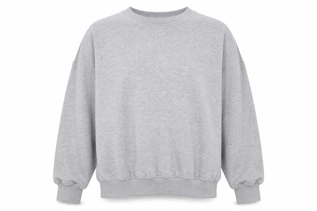 missgui Womens Grey Cotton Pullover Sweatshirt Size 12 Pullover