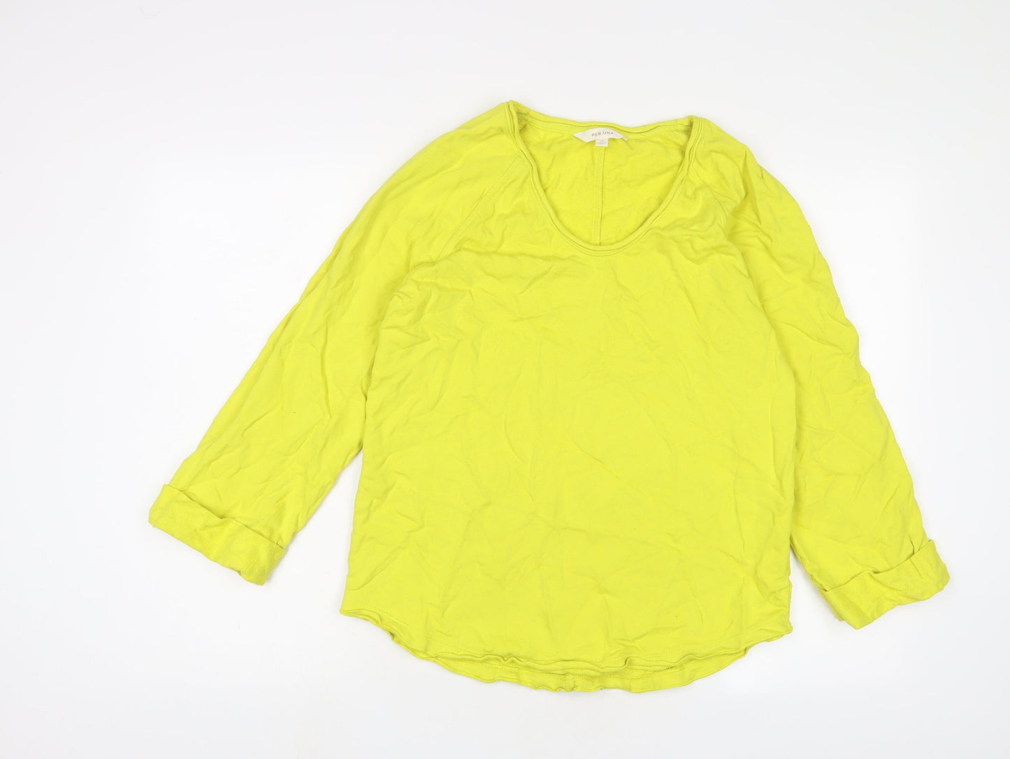 Per Una Womens Yellow Cotton Pullover Sweatshirt Size 10 Pullover
