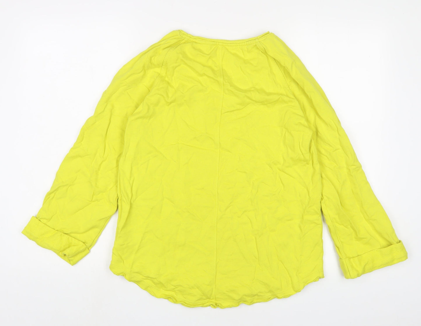 Per Una Womens Yellow Cotton Pullover Sweatshirt Size 10 Pullover