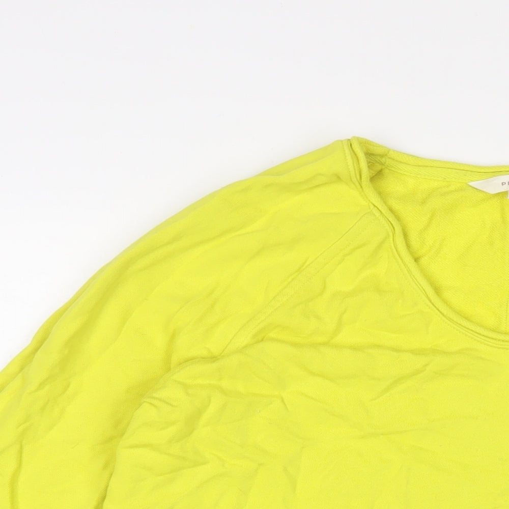 Per Una Womens Yellow Cotton Pullover Sweatshirt Size 10 Pullover