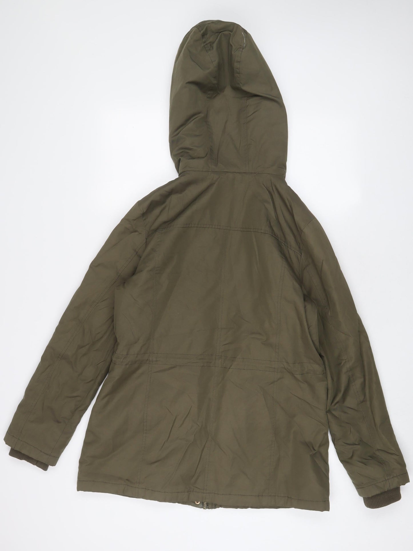 Miss Selfridge Womens Green Parka Coat Size 12 Zip