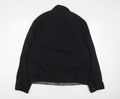 Back view of Autograph men’s black jacket coat, size M, zip