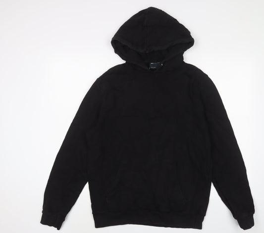 ASOS Mens Black Cotton Pullover Hoodie Size L