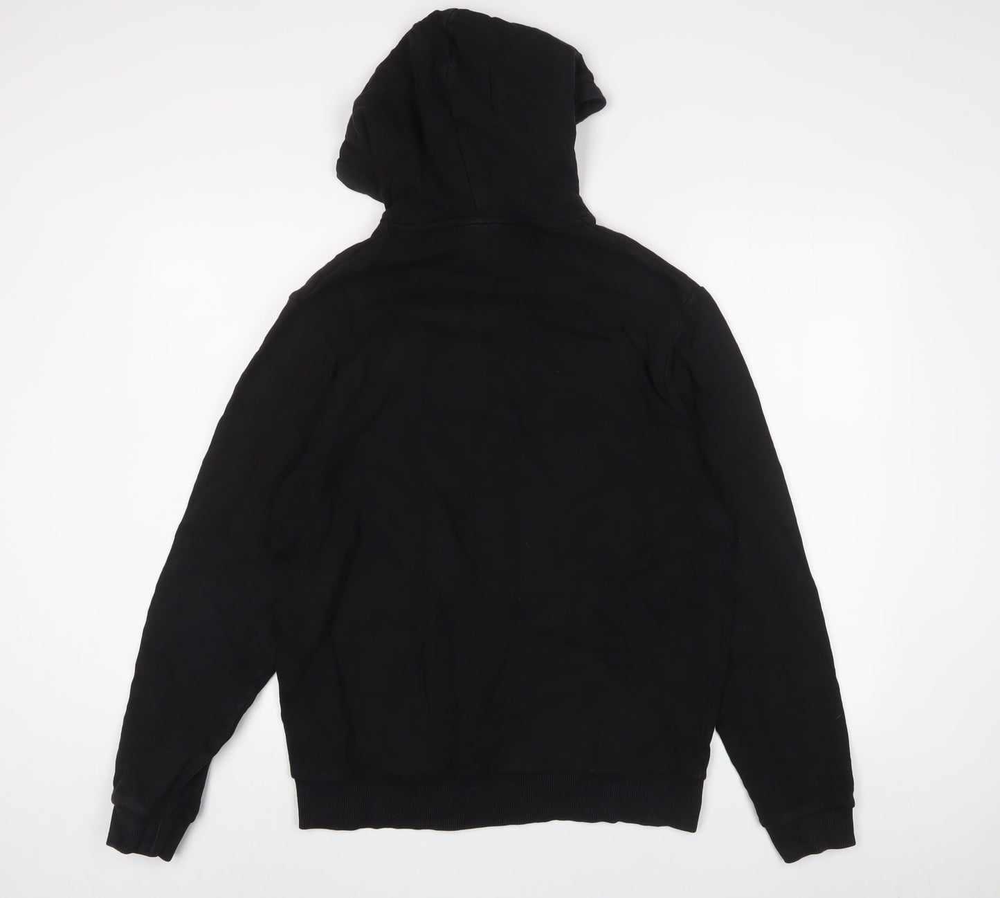 ASOS Mens Black Cotton Pullover Hoodie Size L
