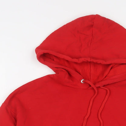H&M Womens Red Cotton Pullover Hoodie Size XS Pullover