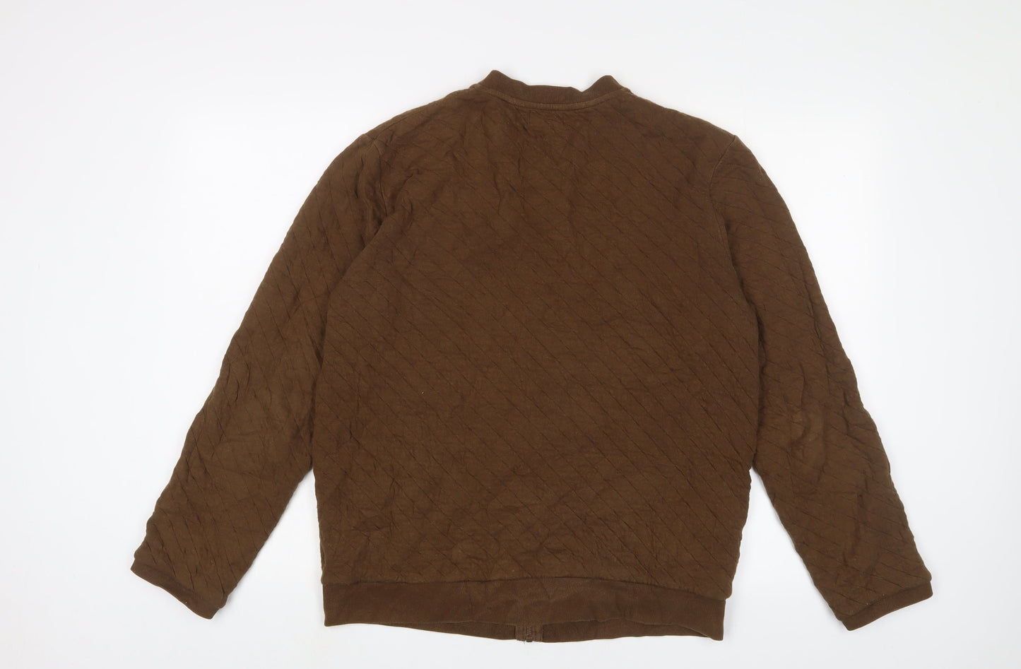 Zara Womens Brown Cotton Full Zip Sweatshirt Size L Zip