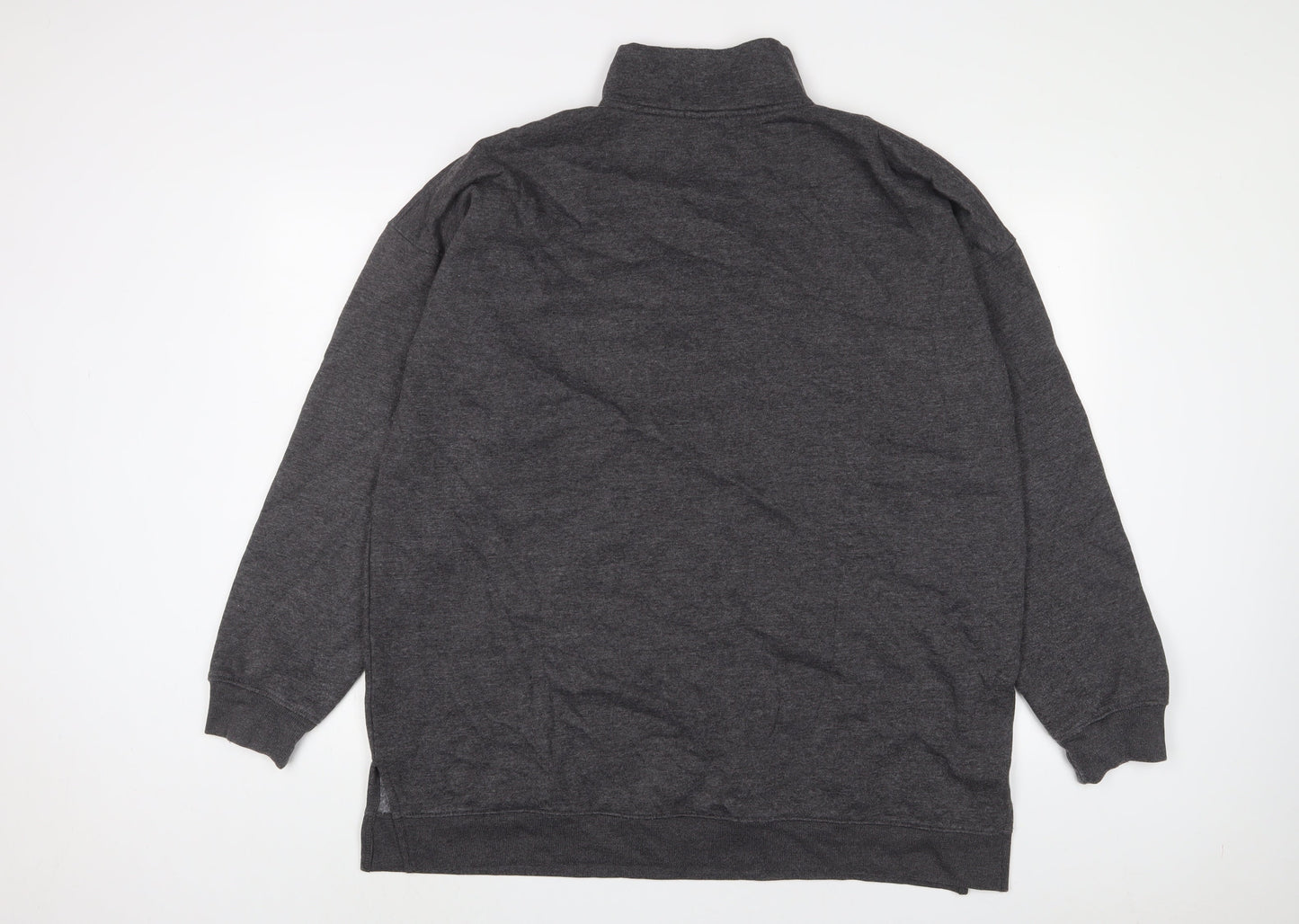 Boohoo Womens Grey Cotton Pullover Sweatshirt Size 16 Zip - Chicago