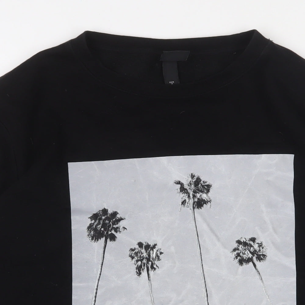 H&M Mens Black Cotton Pullover Sweatshirt Size M