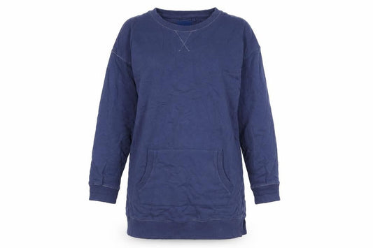 Next Womens Blue Cotton Jumper Dress Size 6 Crew Neck Pullover