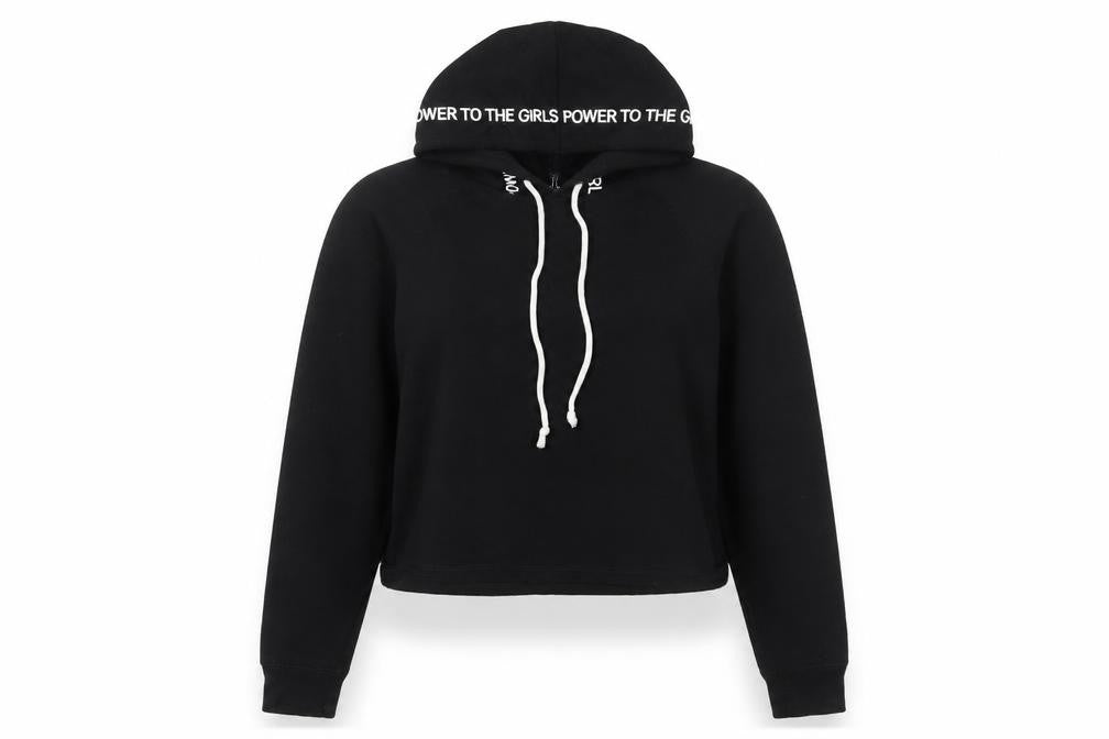 H&M Womens Black Cotton Pullover Hoodie Size L Pullover