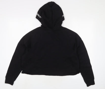 H&M Womens Black Cotton Pullover Hoodie Size L Pullover