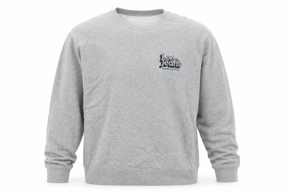 Lee Jeans Mens Grey Polyester Pullover Sweatshirt Size L - Logo