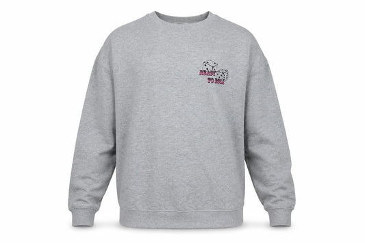 Spotted Mens Grey Polyester Pullover Sweatshirt Size M - Ready to Roll
