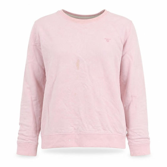 Front view of GANT women’s pink polyester pullover sweatshirt, size L, - logo