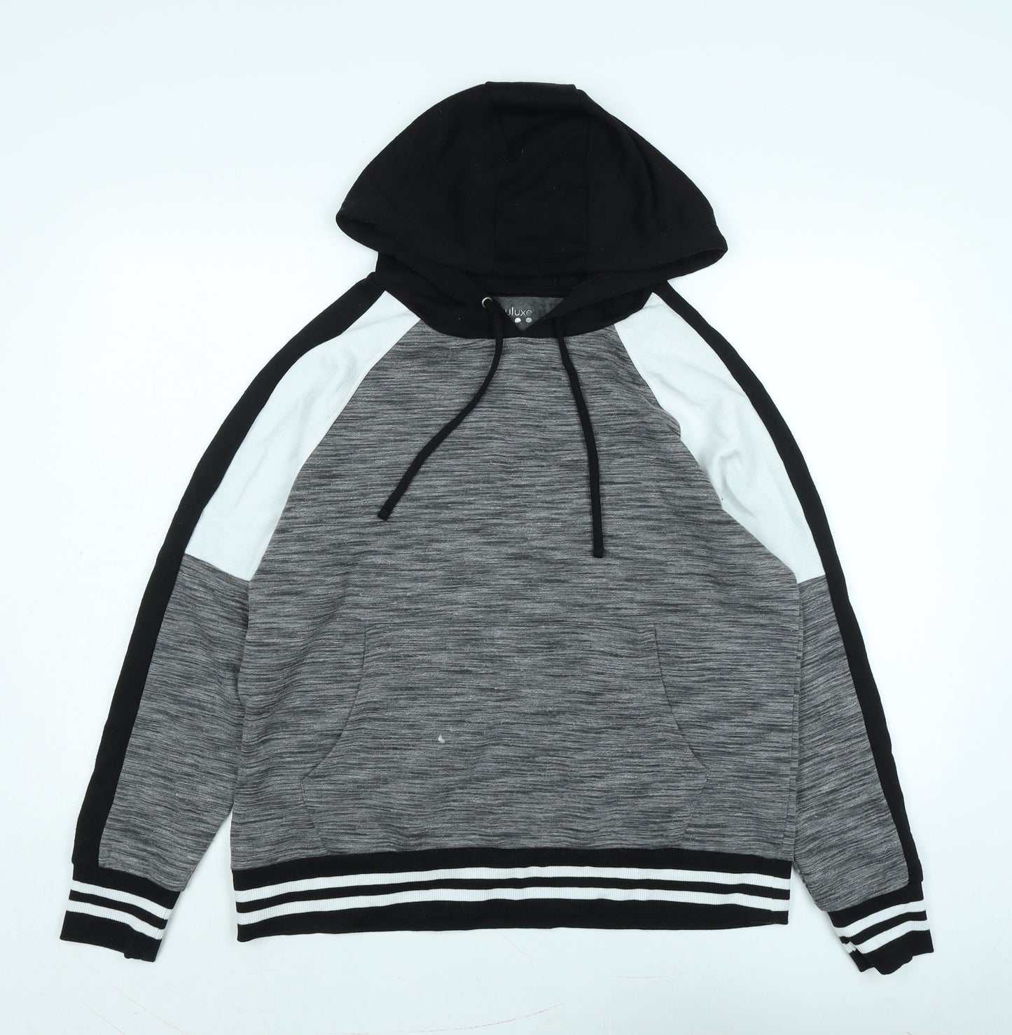 Souluxe Mens Grey Polyester Pullover Hoodie Size L - Logo