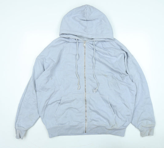 Brandy Melville Mens Blue Jacket Size 3XL Zip - Logo