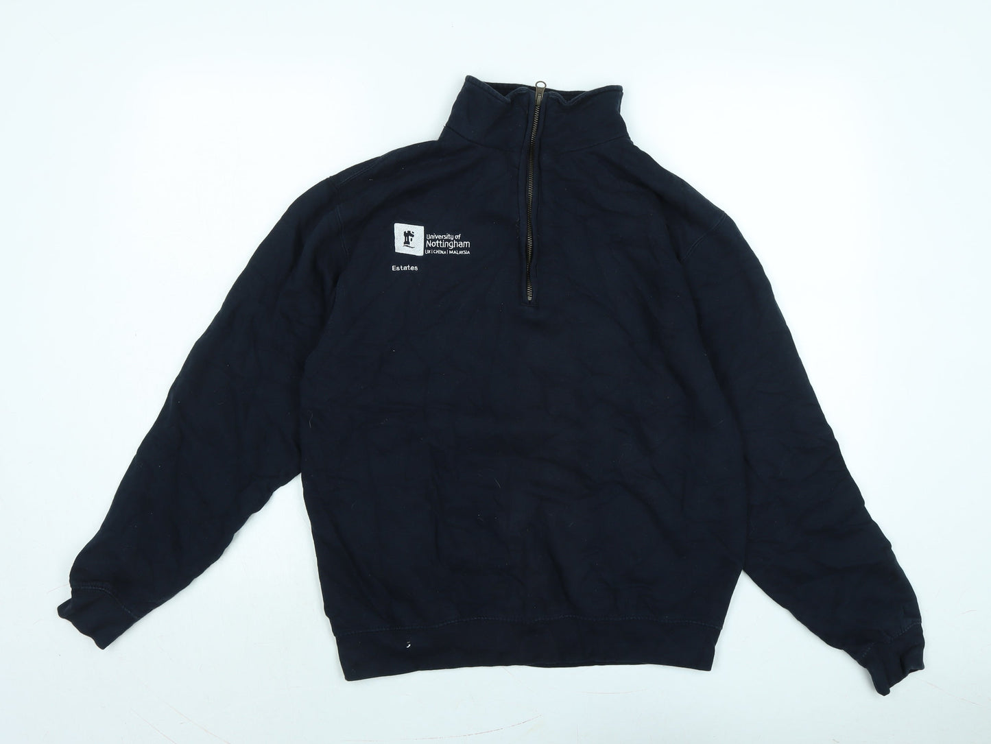 Just Hoods Mens Black Polyester Pullover Sweatshirt Size M - Univerisity of Nottingham
