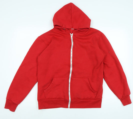 American authentic Womens Red Jacket Size L Zip - Logo