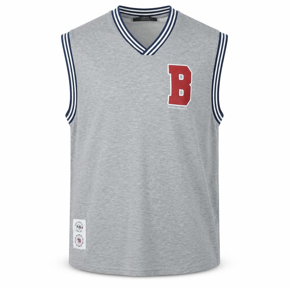 Athletic Dept Mens Grey Polyester Vest Sweatshirt Size XLT - Logo