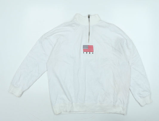 Daisy Street Womens Silver Polyester Pullover Sweatshirt Size 14 - Logo
