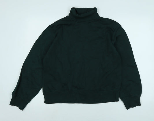 Zara Womens Green Polyester Pullover Sweatshirt Size M