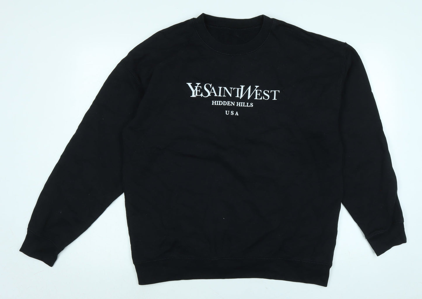 Ye Saint West Mens Black Polyester Pullover Sweatshirt Size L - Logo