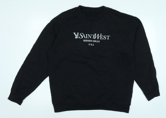 Ye Saint West Mens Black Polyester Pullover Sweatshirt Size L - Logo