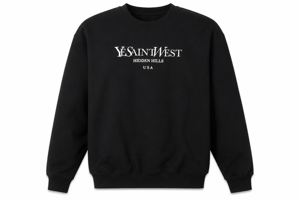 Ye Saint West Mens Black Polyester Pullover Sweatshirt Size L - Logo