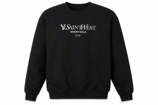 Ye Saint West Mens Black Polyester Pullover Sweatshirt Size L - Logo