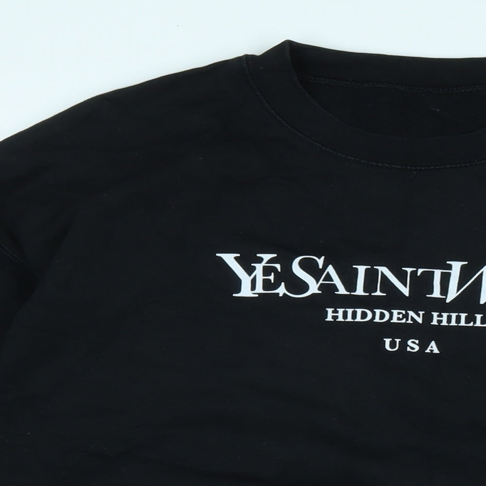 Ye Saint West Mens Black Polyester Pullover Sweatshirt Size L - Logo