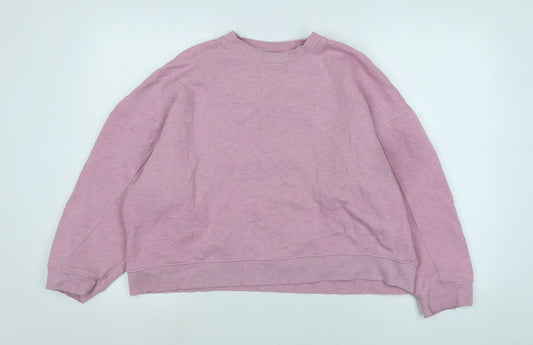 Topshop Womens Pink Polyester Pullover Sweatshirt Size S - Logo