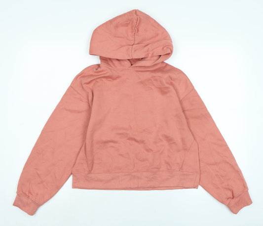 Zara Girls Orange Polyester Pullover Hoodie Size 13-14 Years