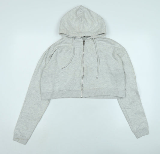 PRETTYLITTLETHING Womens Grey Jacket Size 16 Zip