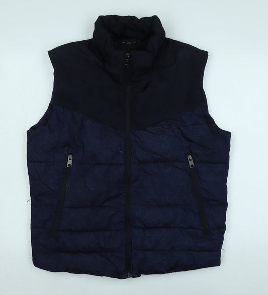 Origional denim Mens Blue Gilet Waistcoat Size L Zip