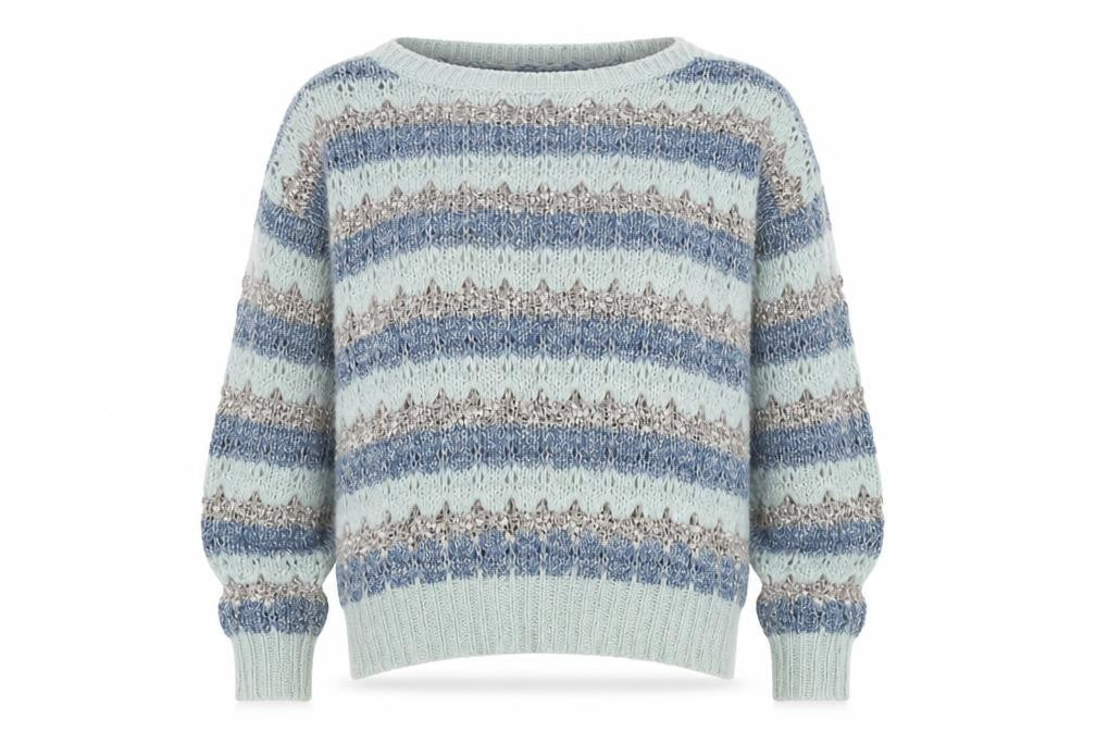 Oasis Womens Blue Boat Neck Cotton Blend Pullover Jumper Size S