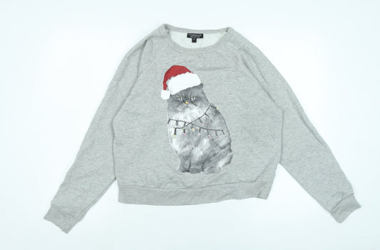 New Look Womens Grey Polyester Pullover Sweatshirt Size 10