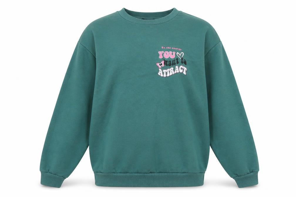 New Look Girls Green Polyester Pullover Sweatshirt Size 10-11 Years