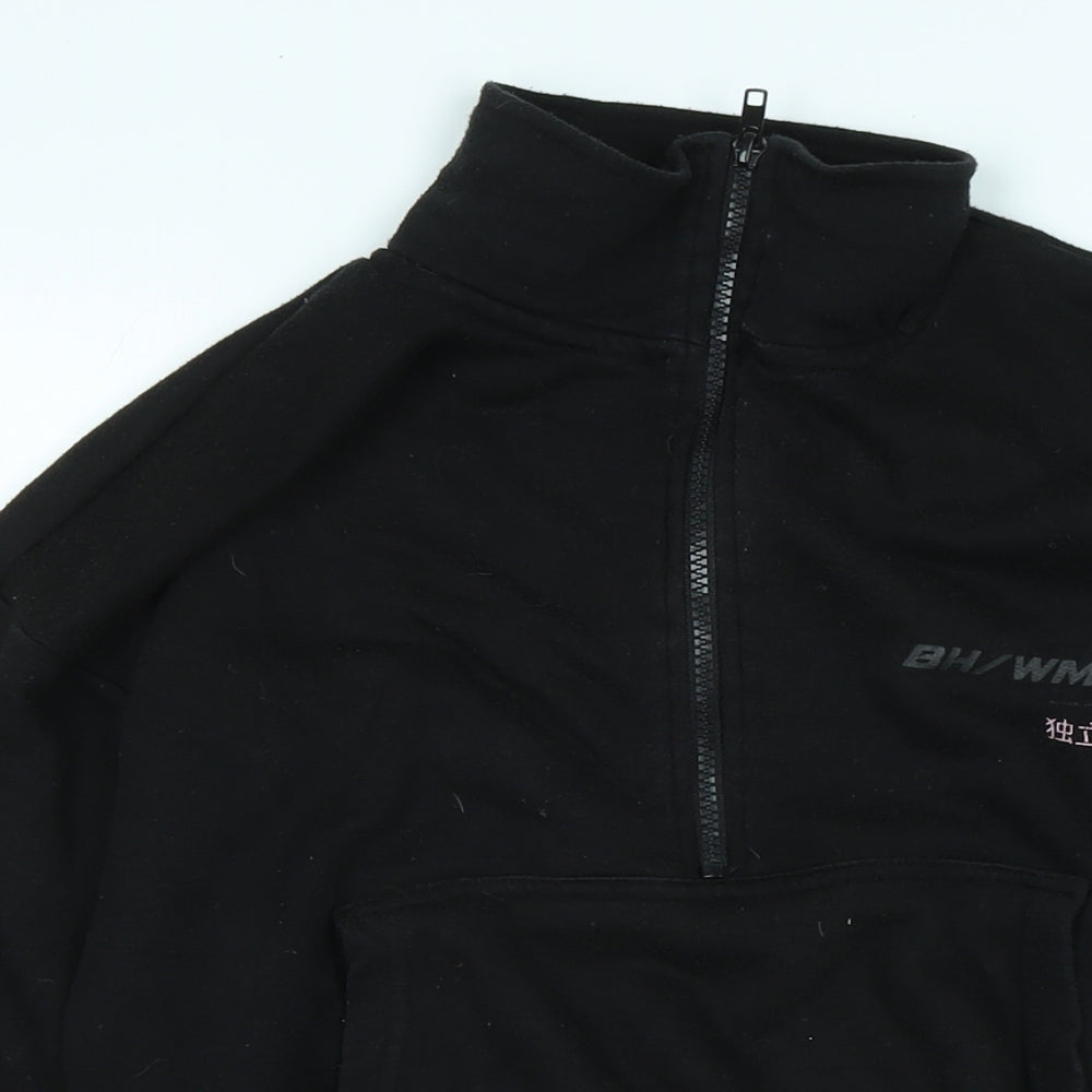 Boohoo Womens Black Polyester Pullover Sweatshirt Size 10
