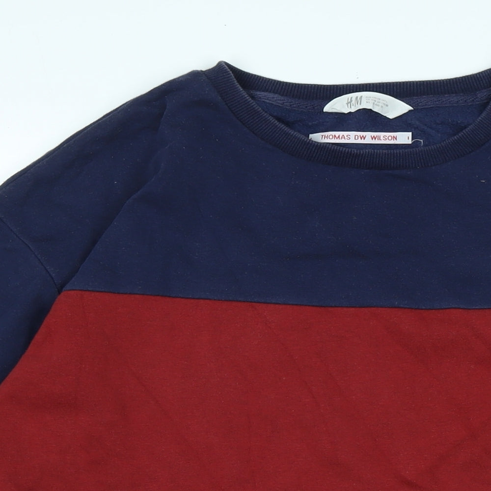 H&M Boys Blue Polyester Pullover Sweatshirt Size 14 Years