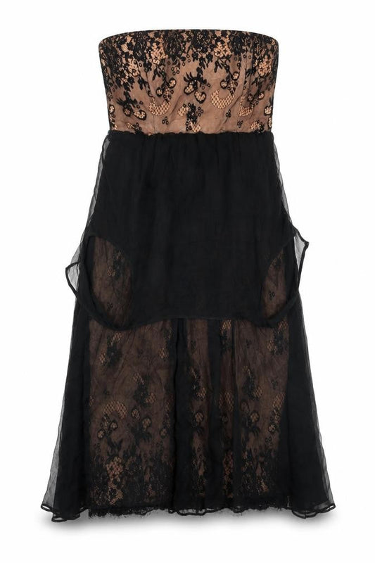 Pierce Fionda Womens Black Silk Ball Gown Size 12 Off the Shoulder Zip