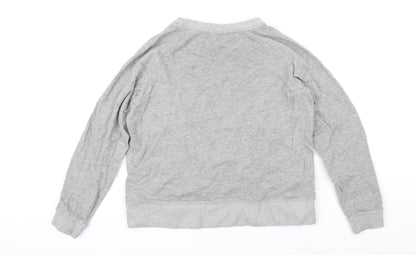 Preloved Mango Womens Grey Polyester Pullover Sweatshirt Size S - Back