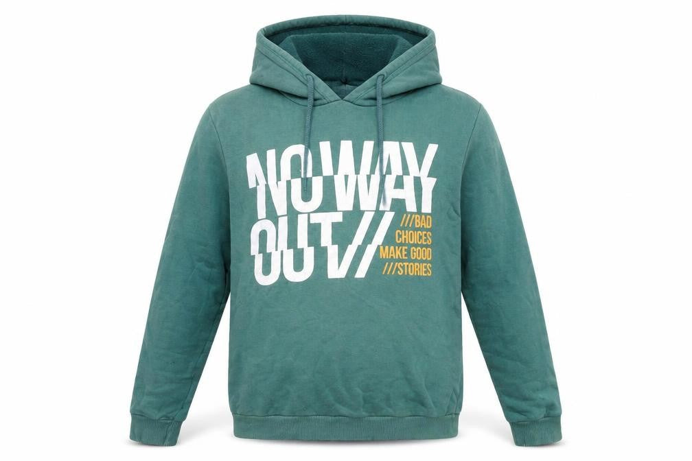 Koton Mens Green Cotton Pullover Hoodie Size S