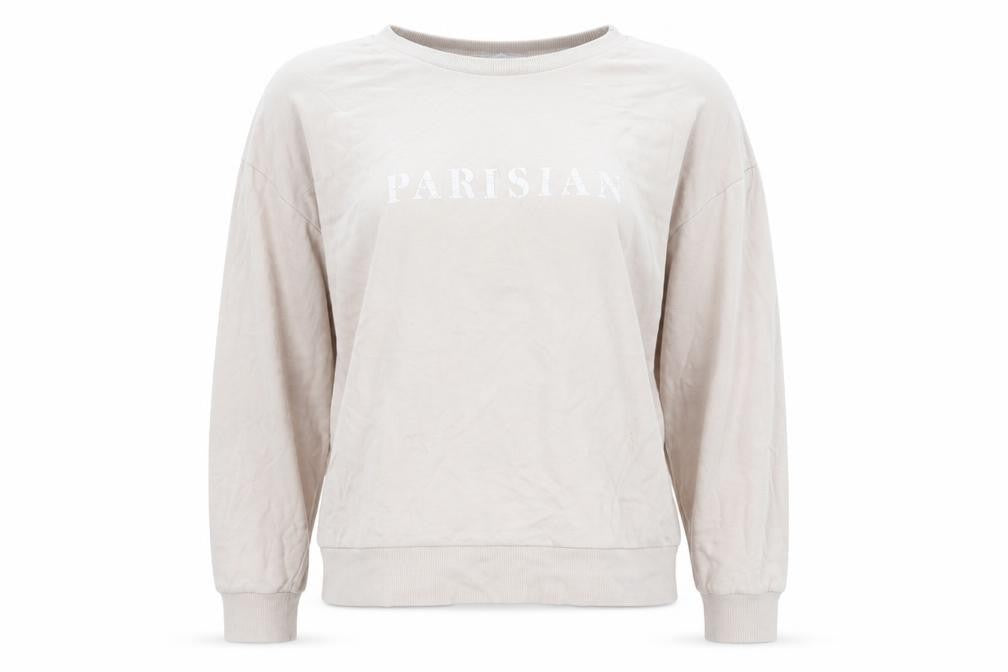 Mango Womens Beige 100% Cotton Pullover Sweatshirt Size M