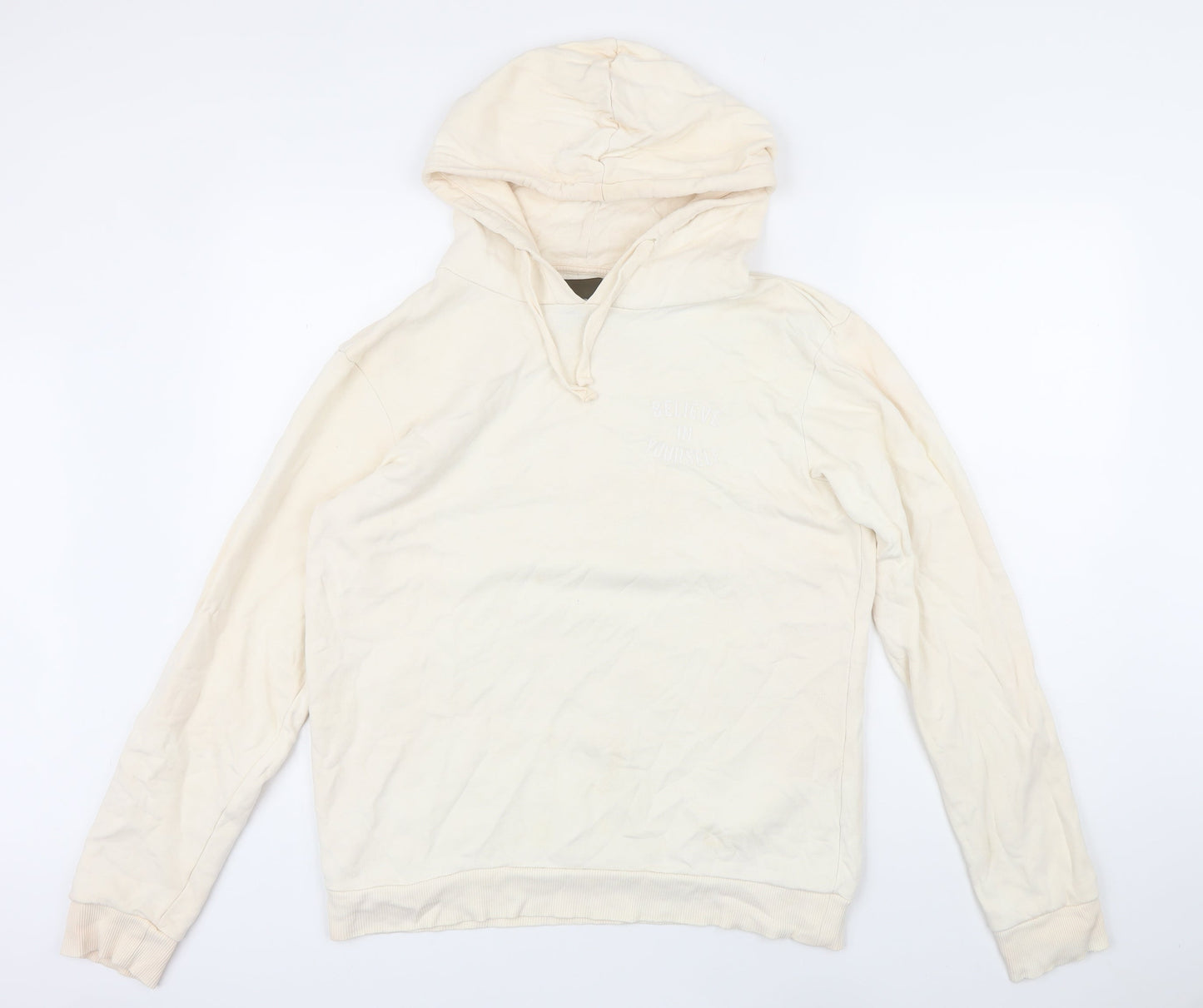 Koton Womens Ivory Cotton Pullover Hoodie Size M