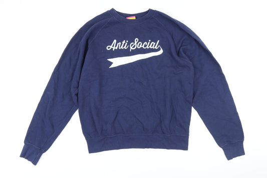 Pickle Womens Blue Cotton Pullover Sweatshirt Size M
